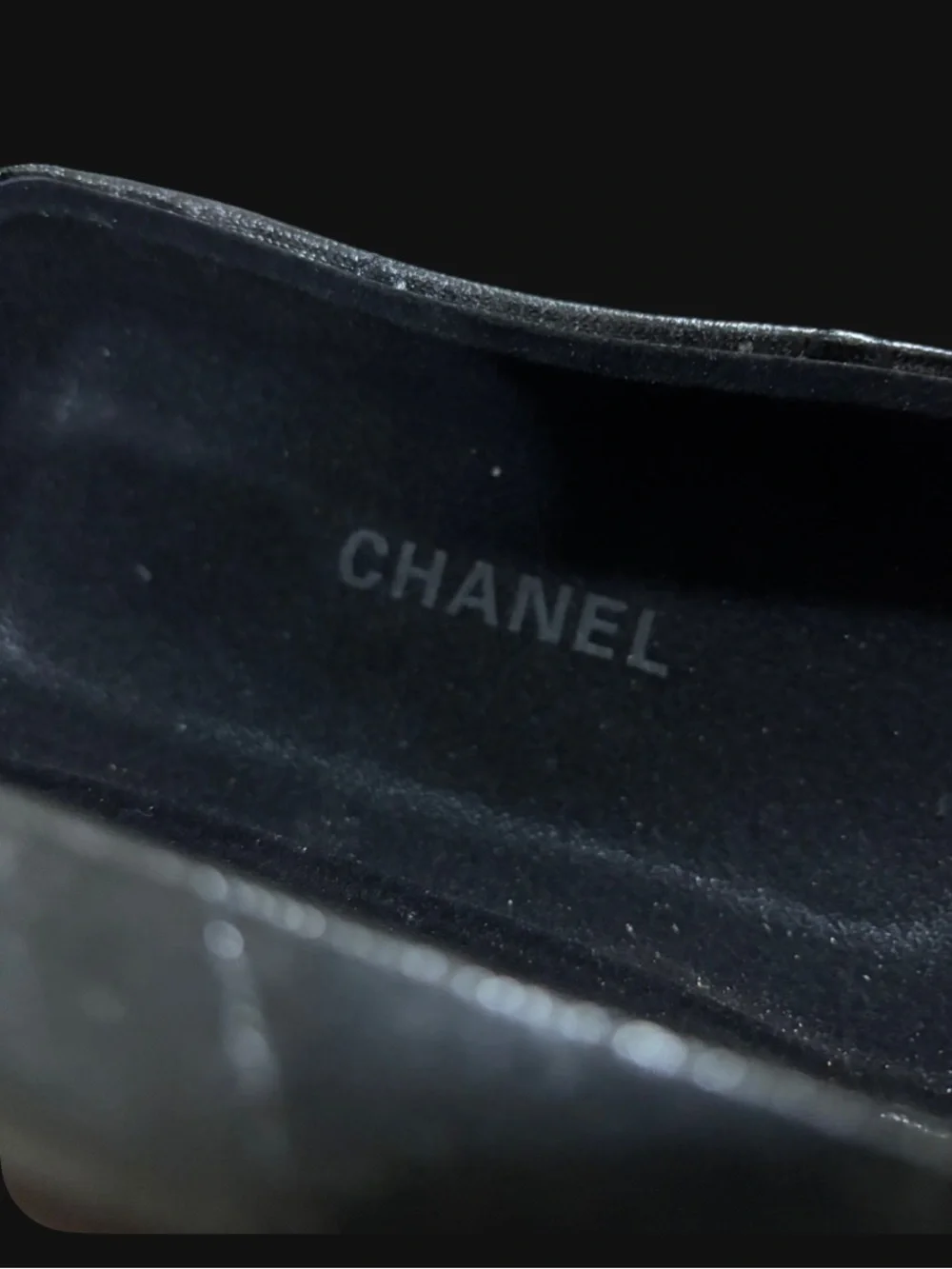 CHANEL Black Quilted Leather Glasses Case with Silver CC Logo
